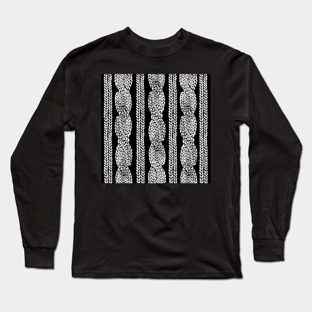 Cable Row Black Long Sleeve T-Shirt by ProjectM